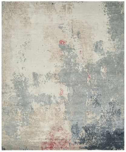 Hand Knotted Wool & Natural Silk Modern Rug KPV9620