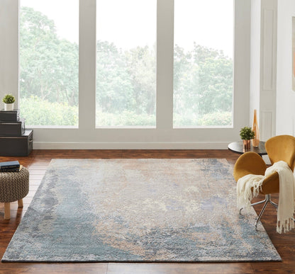 Hand Knotted Wool & Natural Silk Modern Rug KPV9640
