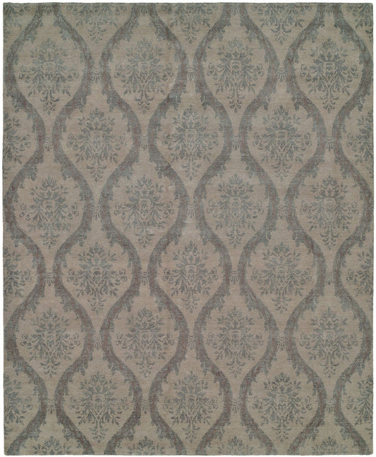 Hand Knotted Wool Ikat Rug KRM7410