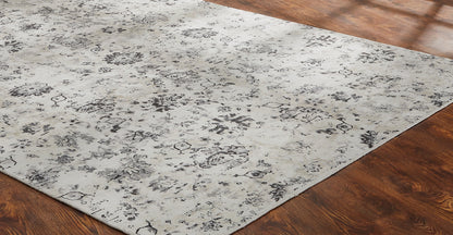 Round shape option, alternate view, transitional silk rug