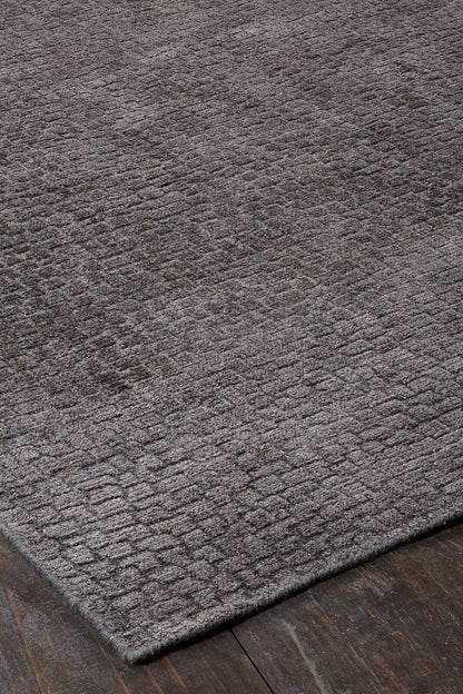 Rectangle shape option, transitional wool-silk rug in gray