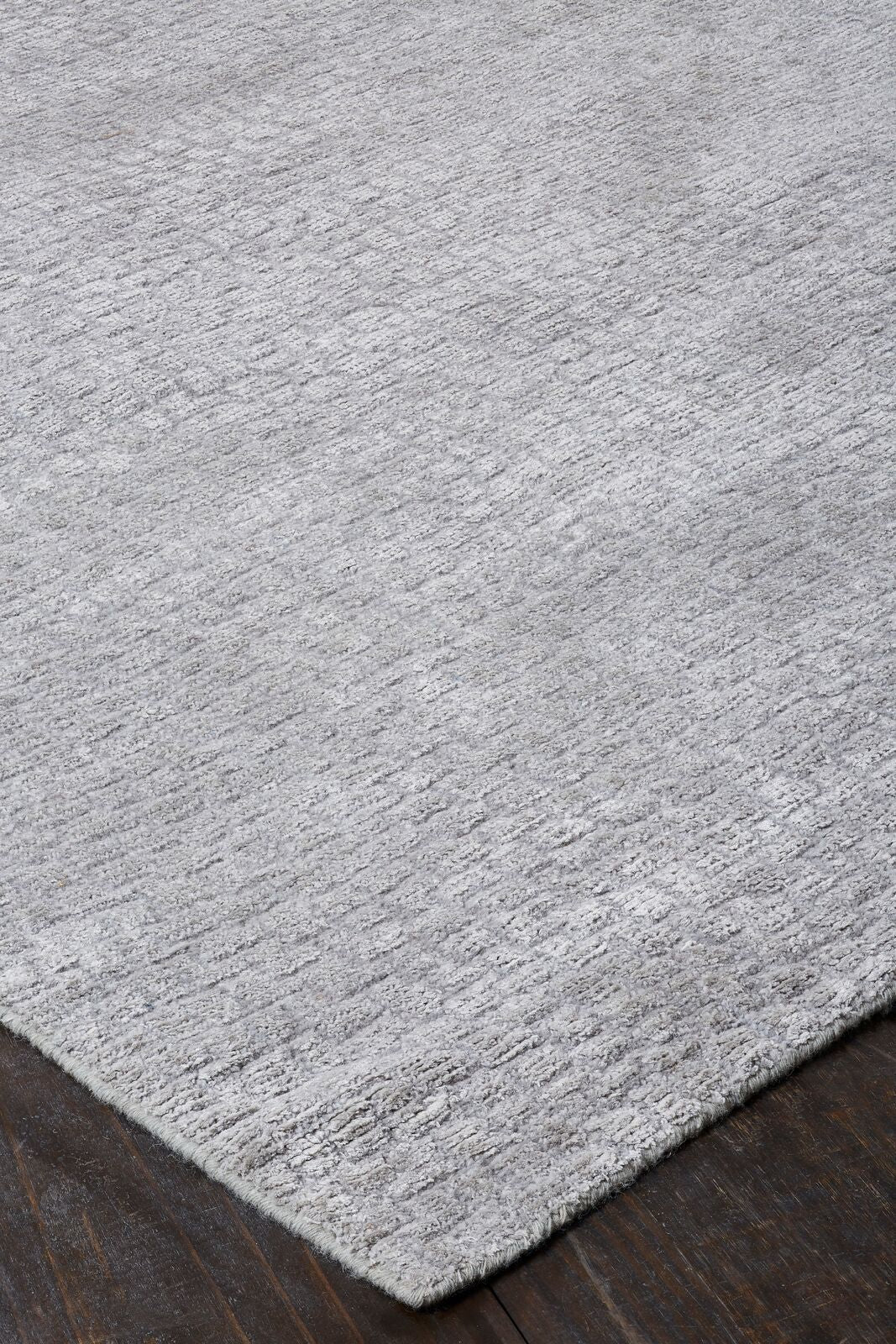 Rectangle shape option, transitional wool-silk rug in gray