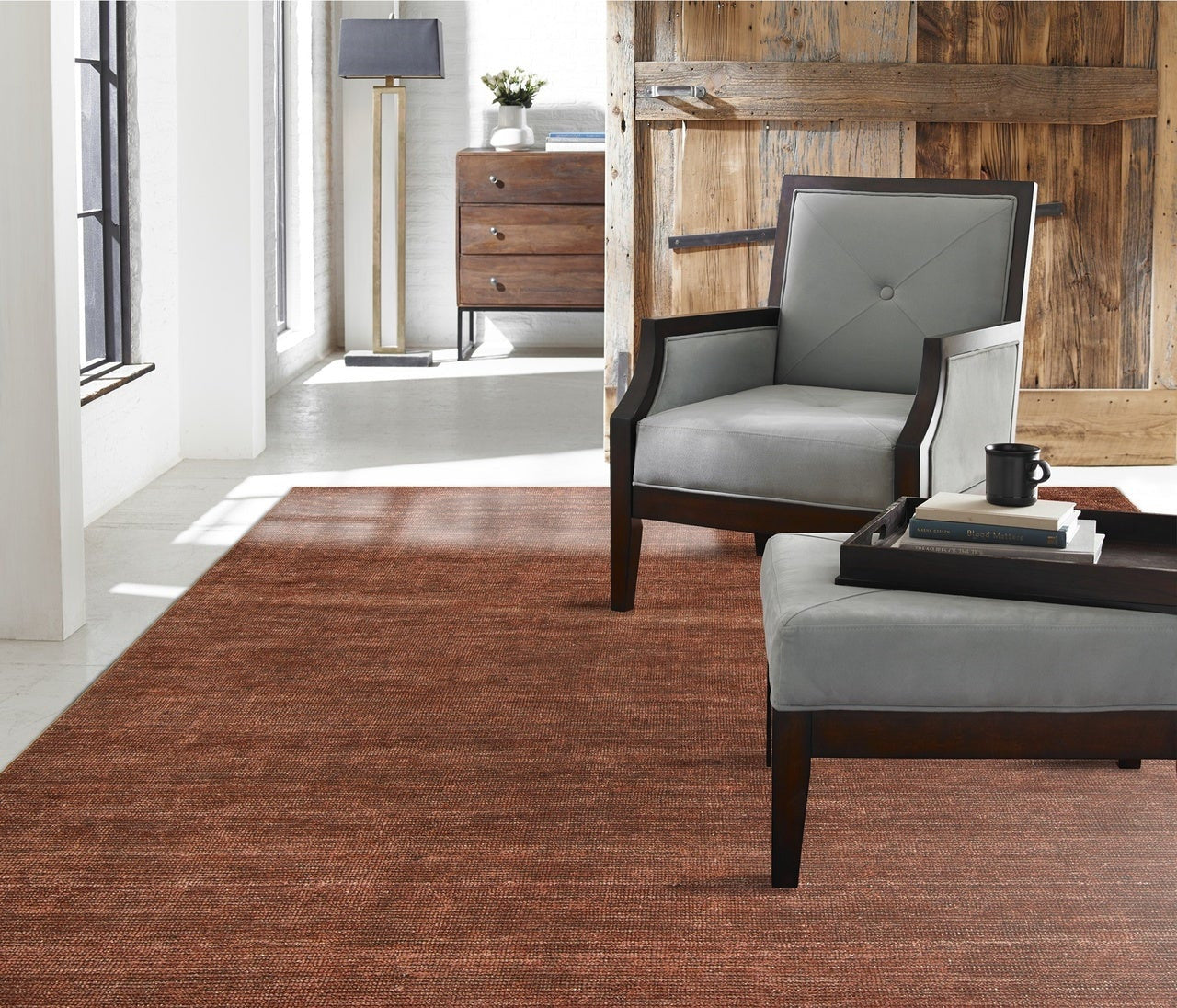Hand Loom Wool & Silk Transitional Rug KTE6540