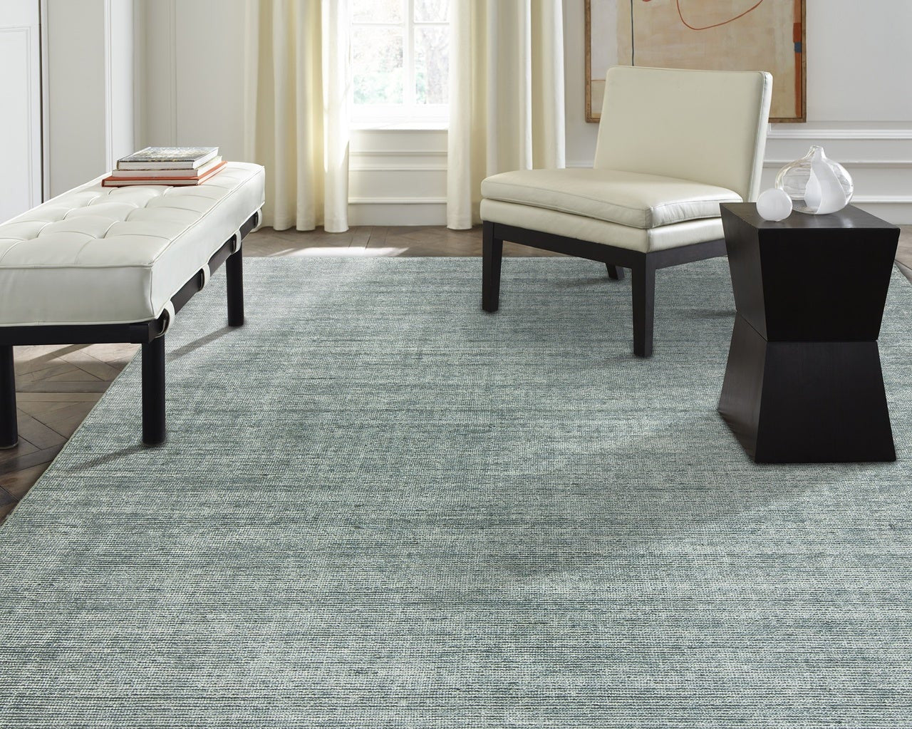 Hand Loom Wool & Silk Transitional Rug KTE6560