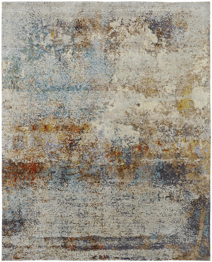 Hand Knotted Wool & Natural Silk Modern Rug KTN3750