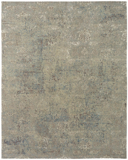 Hand Knotted Wool & Natural Silk Modern Rug KTN3760