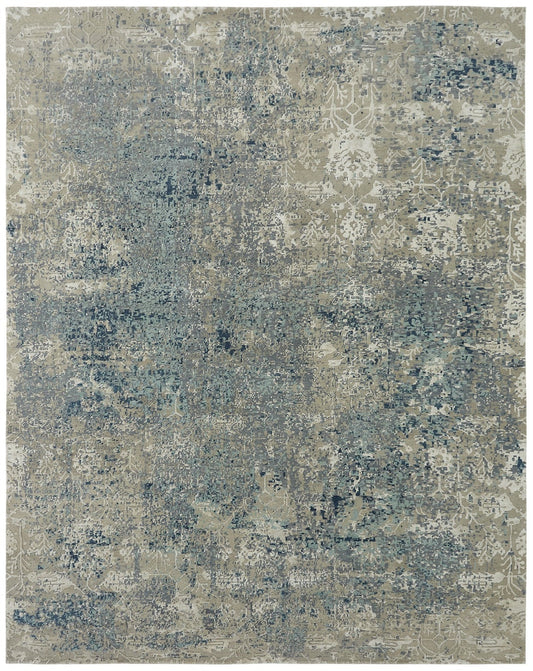 Hand Knotted Wool & Natural Silk Modern Rug KTN3770
