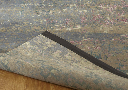Hand Knotted Wool & Natural Silk Modern Rug KTN3780