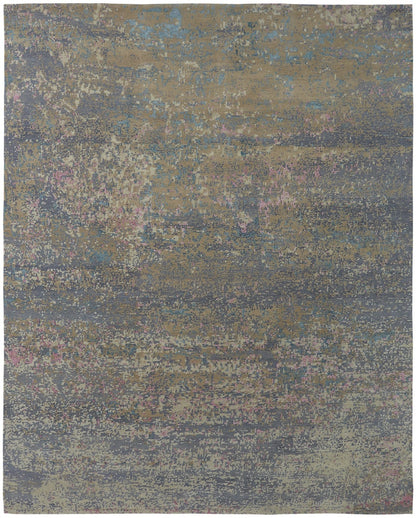 Hand Knotted Wool & Natural Silk Modern Rug KTN3780