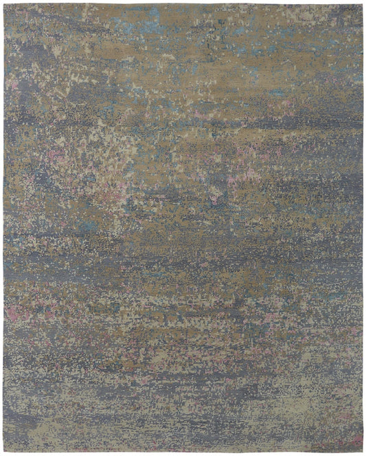 Hand Knotted Wool & Natural Silk Modern Rug KTN3780