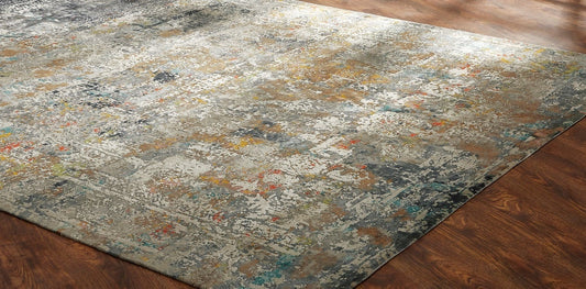 Hand Knotted Wool & Natural Silk Modern Rug KTN3790