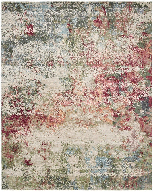 Hand Knotted Wool & Natural Silk Modern Rug KTN3800