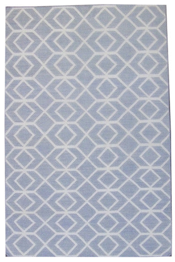 Flatweave Modern Coastal Hand knotted  Wool Rug 5'0" x 8'0" - W820