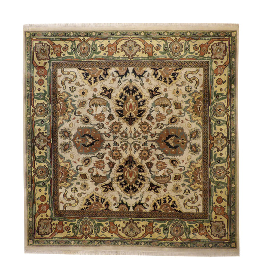 Traditional Indo Zigler Wool Hand Knotted Rug 8.0x8.0  -tr-131