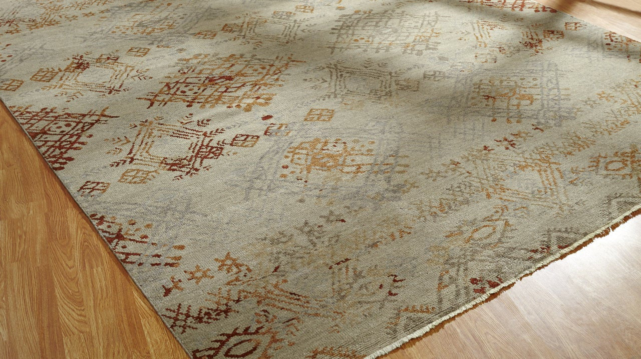 Hand Knotted Wool & Silk Transitional Rug KTS3250