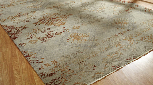 Hand Knotted Wool & Silk Transitional Rug KTS3250