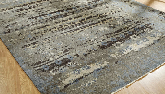 Hand Knotted Wool & Silk Transitional Rug KTS3290