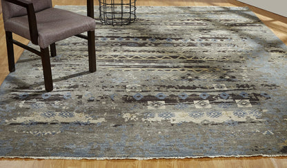 Hand Knotted Wool & Silk Transitional Rug KTS3290