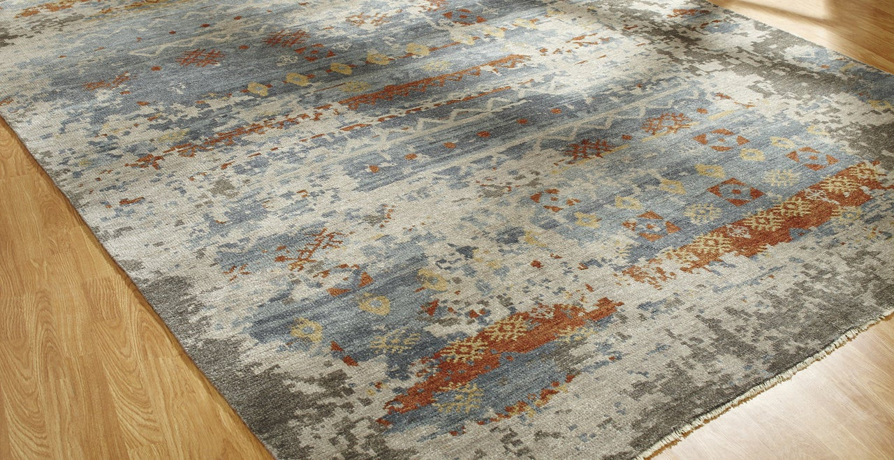 Hand Knotted Wool & Silk Transitional Rug KTS3300