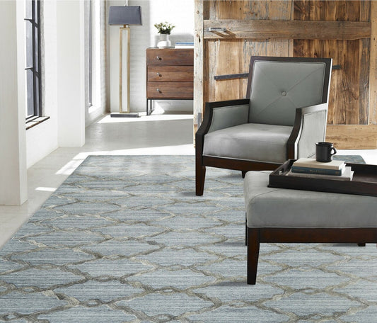 Hand Loom Wool & Silk Modern Rug KTT5950