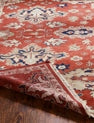 Square shape option, Southwest tribal wool rug in rust and beige