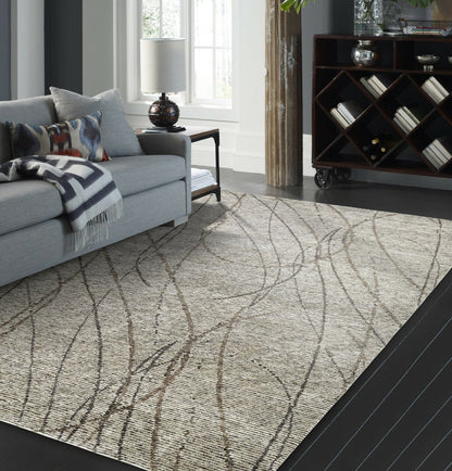 Hand Knotted Wool & Silk Modern Rug KVS6050