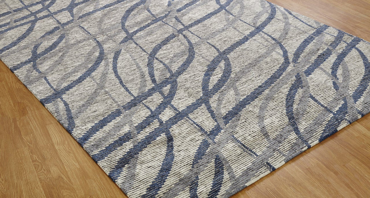 Hand Knotted Wool & Silk Modern Rug KVS6070