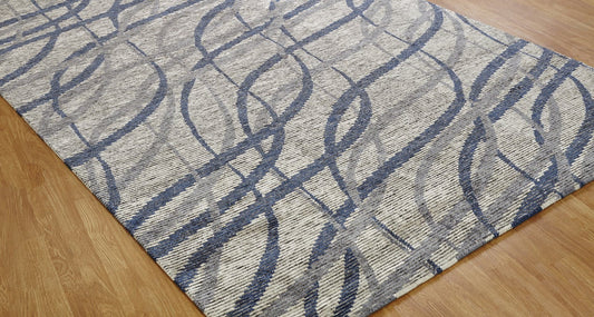 Hand Knotted Wool & Silk Modern Rug KVS6070