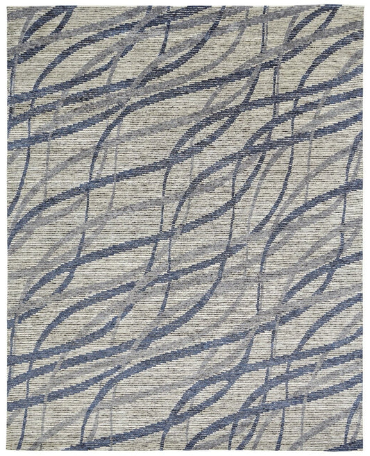 Hand Knotted Wool & Silk Modern Rug KVS6070