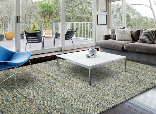 Hand Knotted  Wool & Silk Transitional Rug KVS6130
