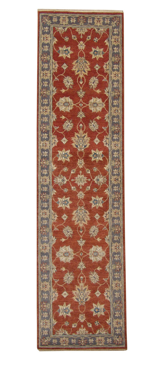 Traditional Indo Zigler Chobie Wool Hand Knotted Rug 2.7x9.11 -w20147