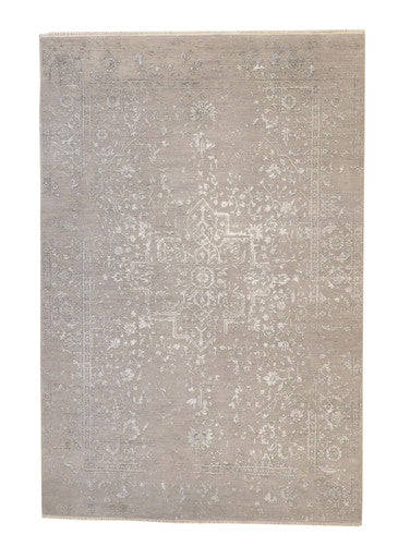 Transitional Broken Heriz Design Wool/silk Hand Knotted Rug 6X9 - w20160