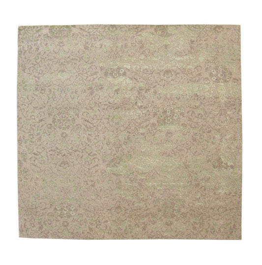 Transitional Abstract Broken Design Wool/silk Hand Knotted Rug 6.0x6.0  -w2019
