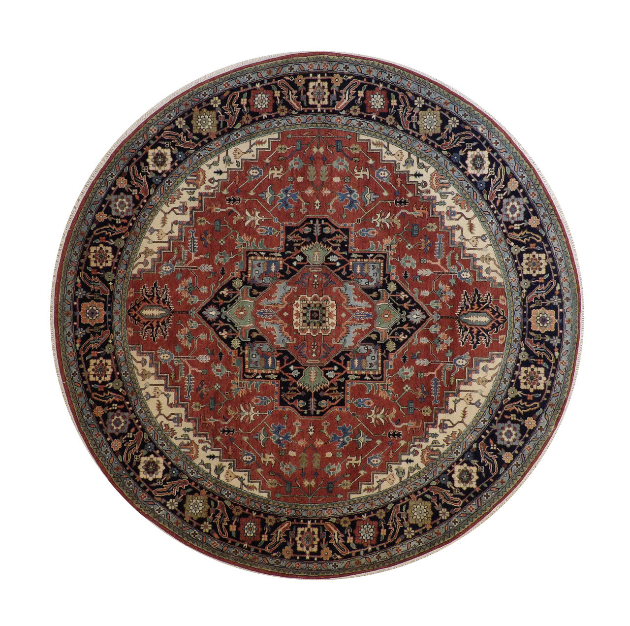 Tribal Fine Sherapi Wool Hand Knotted Rug 8.0x8.0  -w20201