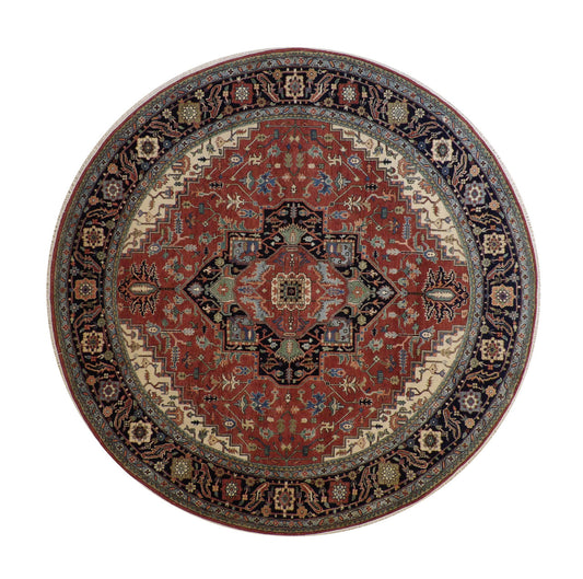 Tribal Fine Sherapi Wool Hand Knotted Rug 8.0x8.0  -w20201