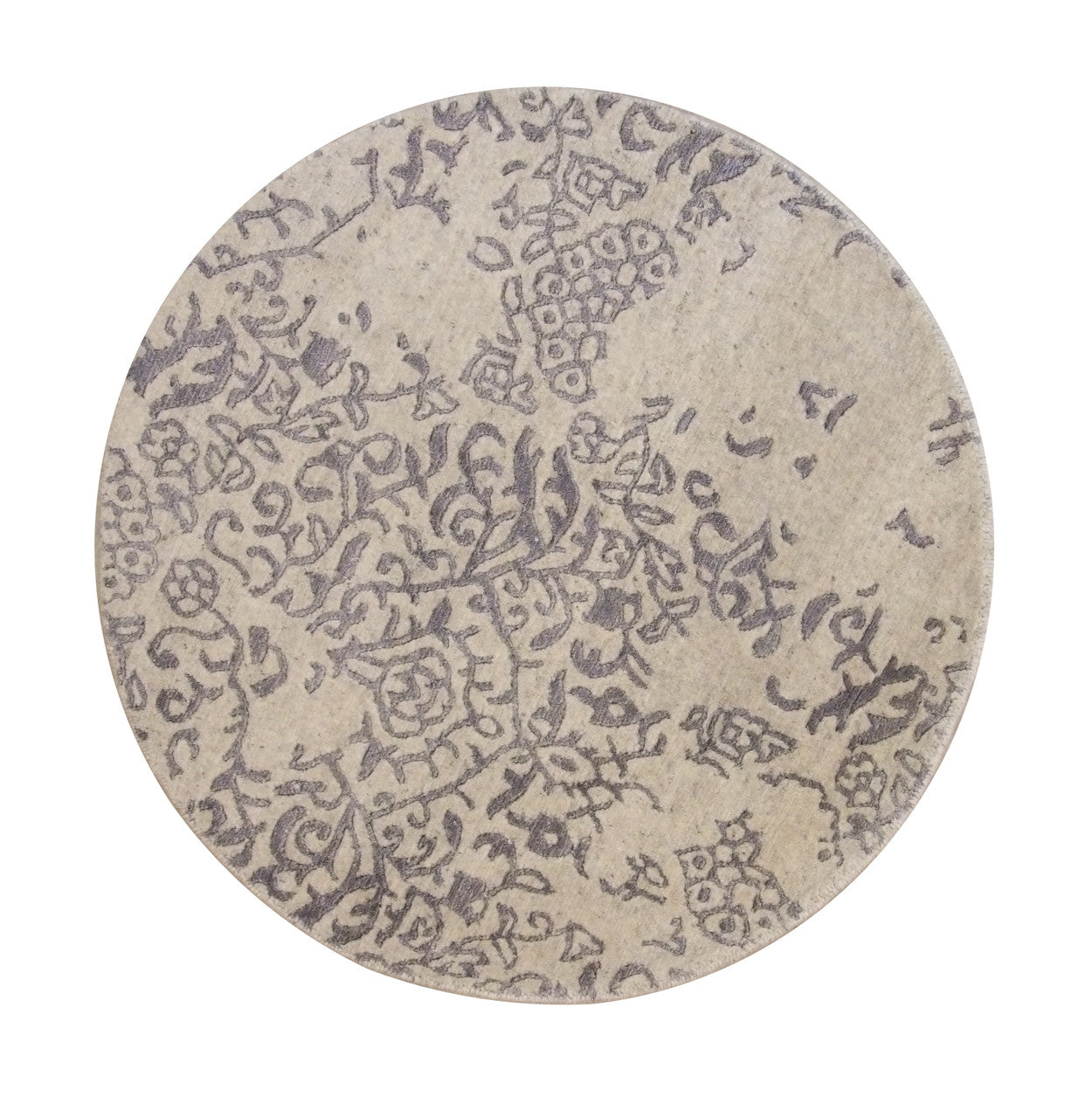Transitional Abstract Broken Design Wool/silk Hand Knotted Rug 3.0x3.0  -w2026