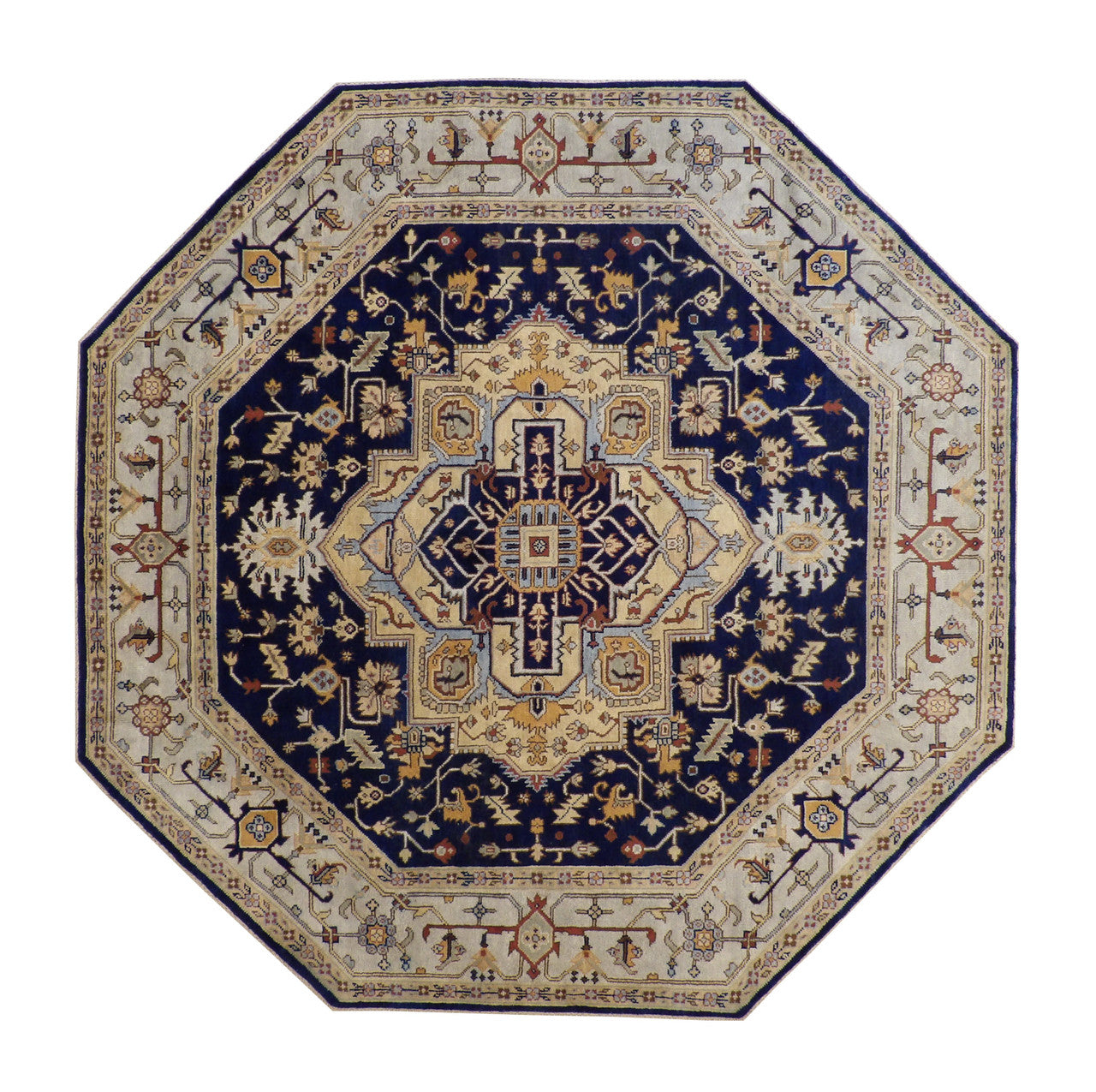 Tribal Indo Heriz Wool Hand Knotted Rug 10.0x10.0  -w20276