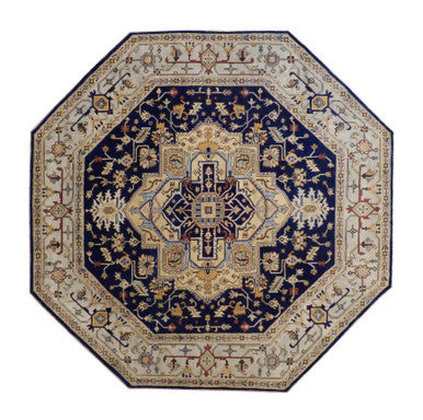 Tribal Indo Heriz Wool Hand Knotted Rug 10.0x10.0  -w20276