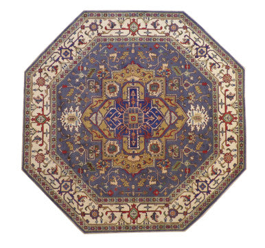 Tribal Indo Heriz Wool Hand Knotted Rug 9.10x9.10  -w20277