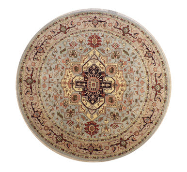 Tribal Indo Heriz Wool Hand Knotted Rug 9.10x9.10  -w20321