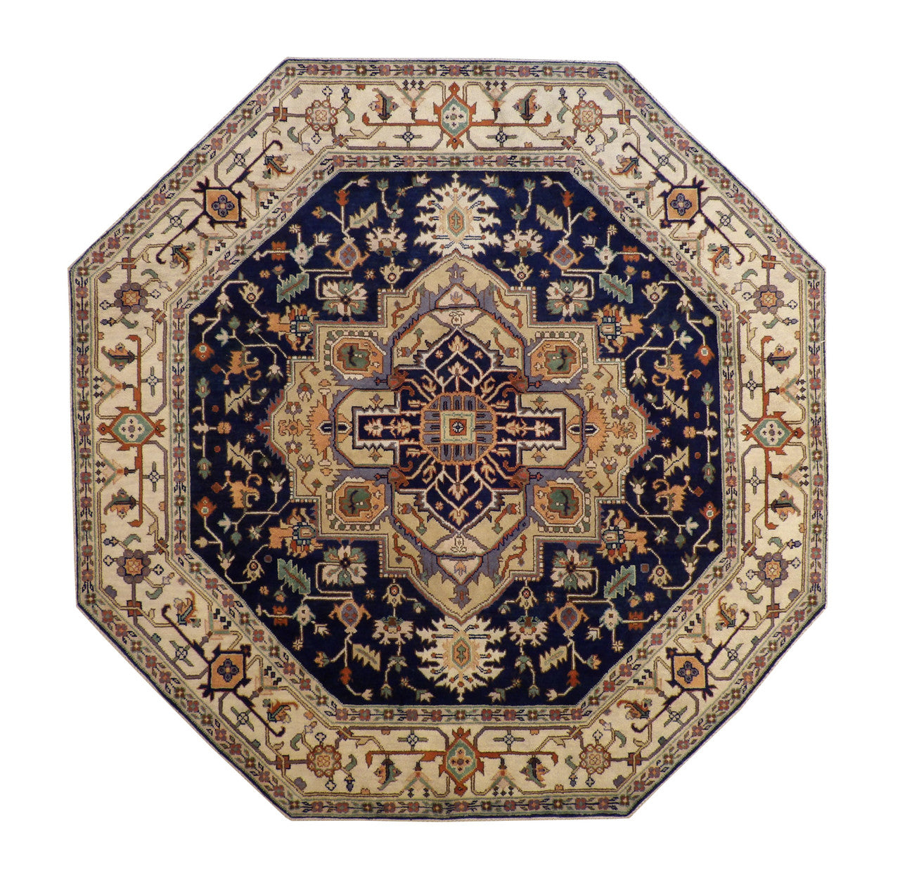Tribal Indo Heriz Wool Hand Knotted Rug 9.10x9.10  -w20322