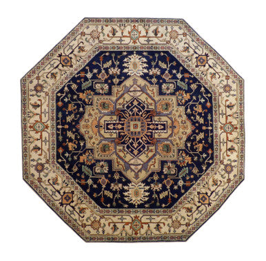 Tribal Indo Heriz Wool Hand Knotted Rug 9.10x9.10  -w20322