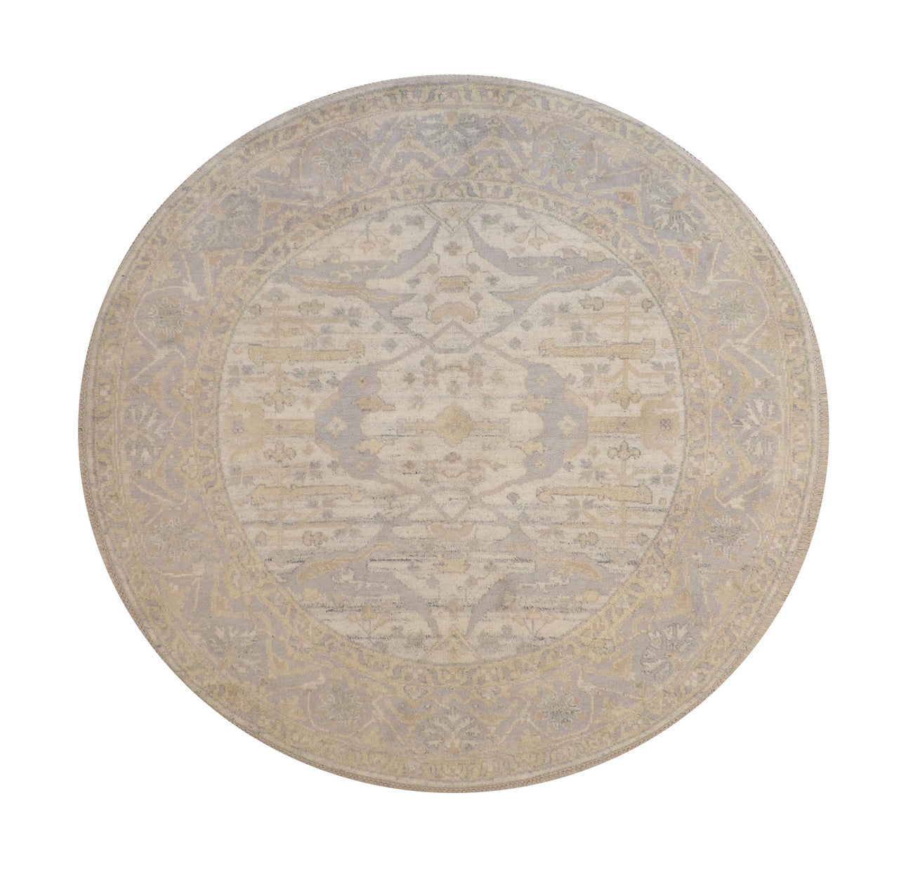 Oushak Indo Zigler Wool Hand Knotted Rug 7.9x7.9  -w20338