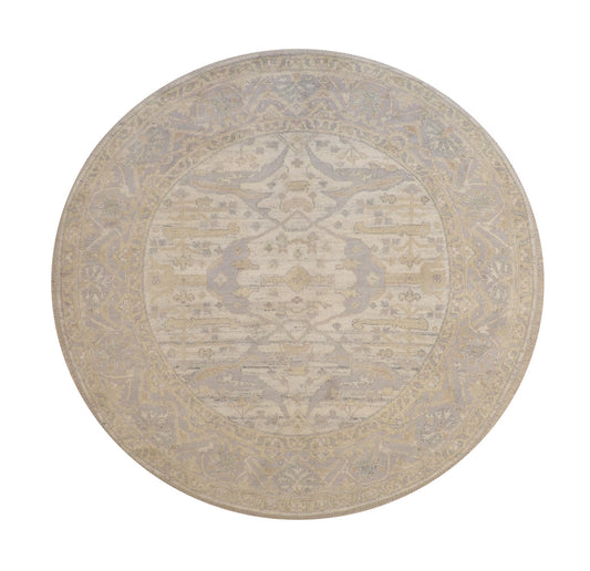 Oushak Indo Zigler Wool Hand Knotted Rug 7.9x7.9  -w20338