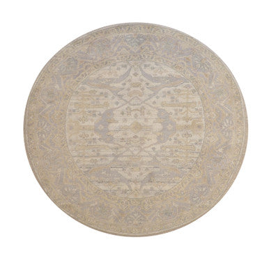 Oushak Indo Zigler Wool Hand Knotted Rug 7.9x7.9  -w20338