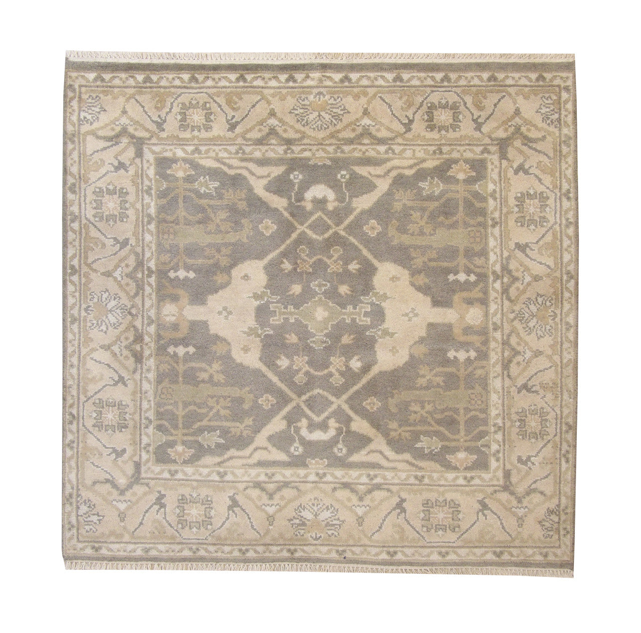 Oushak Indo Zigler Wool Hand Knotted Rug 5.8x5.11  -w20349