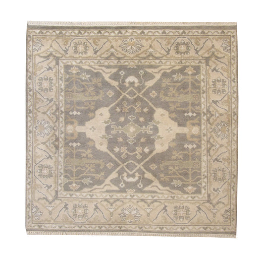 Oushak Indo Zigler Wool Hand Knotted Rug 5.8x5.11  -w20349