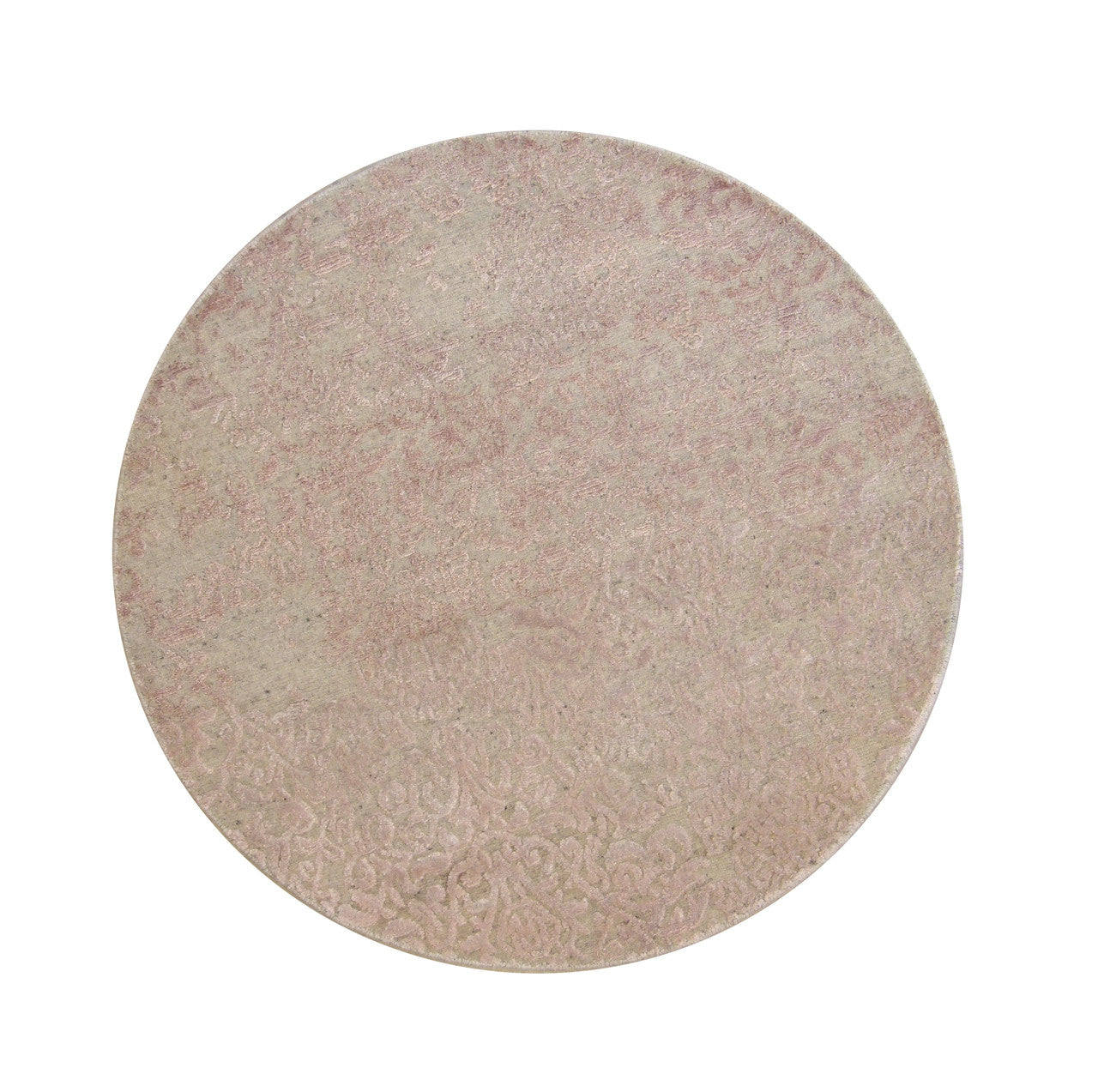 Modern Abstract Broken Design Wool/silk Hand Knotted Rug 4.0x4.0  -w2045