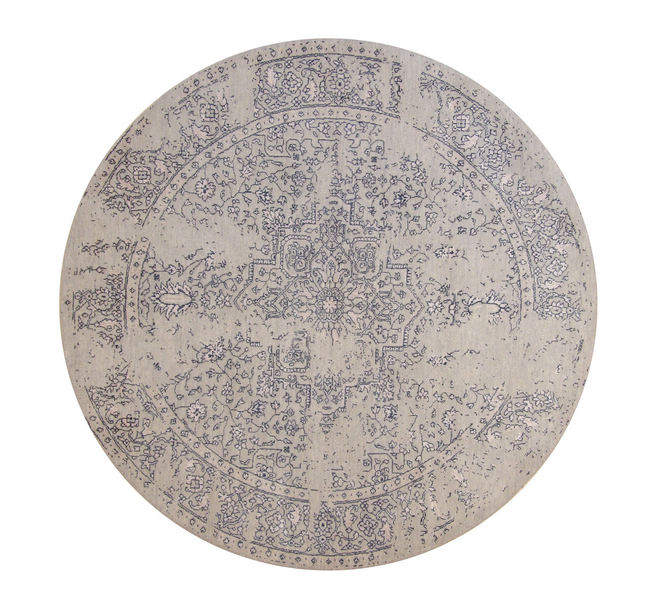Modern Abstract Broken Design Wool/silk Hand Knotted Rug 6.1x6.2  -w2073