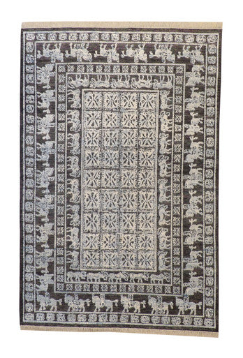 Tribal Sumack Wedding Design Wool/silk Hand Knotted Rug 6X9 - w2221